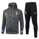 Mens Tottenham Hotspur Hoodie Jacket + Pants Training Suit Grey 2024/25