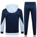 Mens France Hoodie Jacket + Pants Training Suit Light Blue 2024