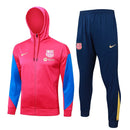 Mens Barcelona Hoodie Jacket + Pants Training Suit Red 2024/25
