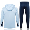 Mens France Hoodie Sweatshirt + Pants Training Suit Light Blue 2024