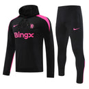 Mens Chelsea Hoodie Sweatshirt + Pants Training Suit Black 2024/25