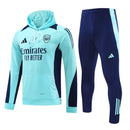 Mens Arsenal Hoodie Sweatshirt + Pants Training Suit Light Blue 2024/25