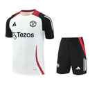 Mens Manchester United Short Training Suit White 2024/25