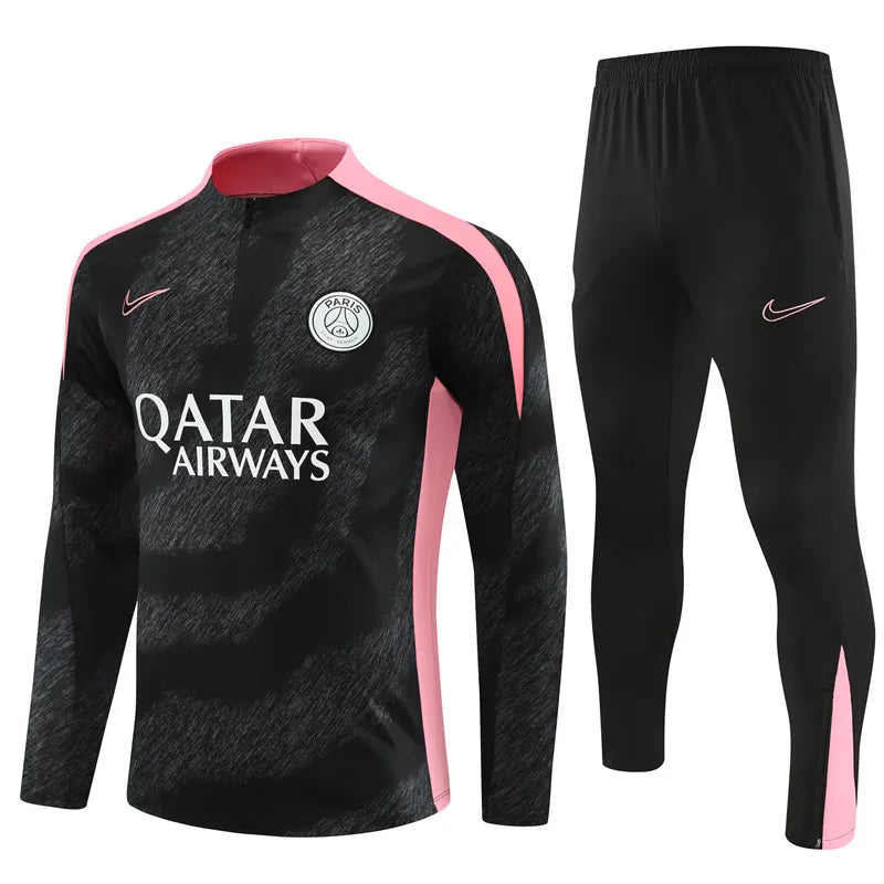 Mens PSG Training Suit Black - Pink 2024/25
