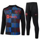 Mens Barcelona Training Suit Black Vertical Stripes 2024/25