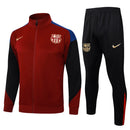 Mens Barcelona Jacket + Pants Training Suit Burgundy 2024/25