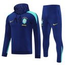 Mens Brazil Hoodie Sweatshirt + Pants Training Suit Navy 2025