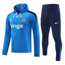 Mens Chelsea Hoodie Sweatshirt + Pants Training Suit Blue 2024/25