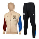 Mens Barcelona Hoodie Jacket + Pants Training Suit Gold 2024/25