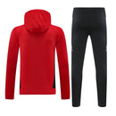 Mens Manchester United Hoodie Sweatshirt + Pants Training Suit Red 2024/25
