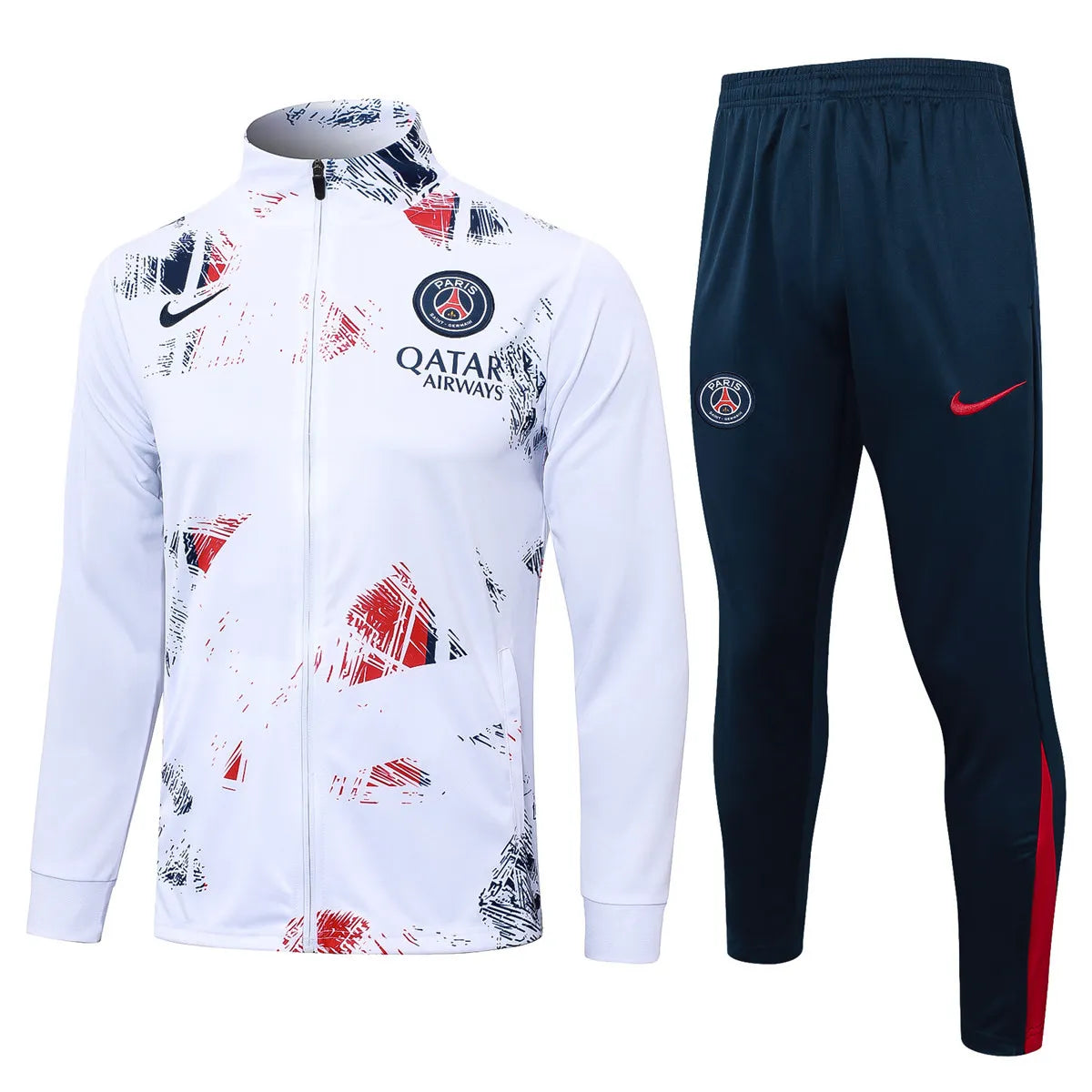 Mens PSG Jacket + Pants Training Suit White 2024/25