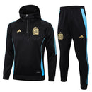 Mens Argentina Hoodie Sweatshirt + Pants Training Suit Black 2024