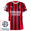 AC Milan 2024/25 I Home Fan Jersey  - Patchs UCL UEFA  Foundation (Official Printing)