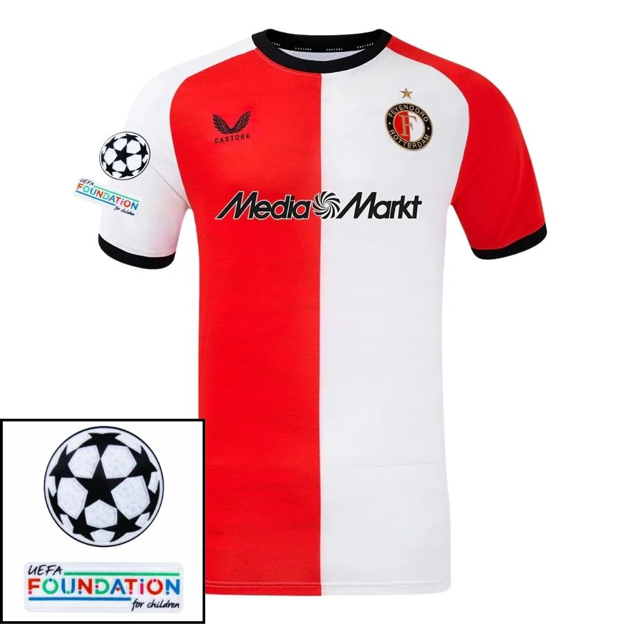 Feyenoord 2024/25 I Home Jersey - Patchs UCL UEFA Foundation (Official Printing)
