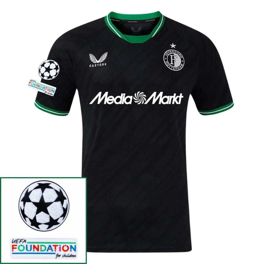 Feyenoord 2024/25 II Away Jersey - Patchs UCL UEFA Foundation (Official Printing)