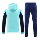 Mens Arsenal Hoodie Sweatshirt + Pants Training Suit Light Blue 2024/25