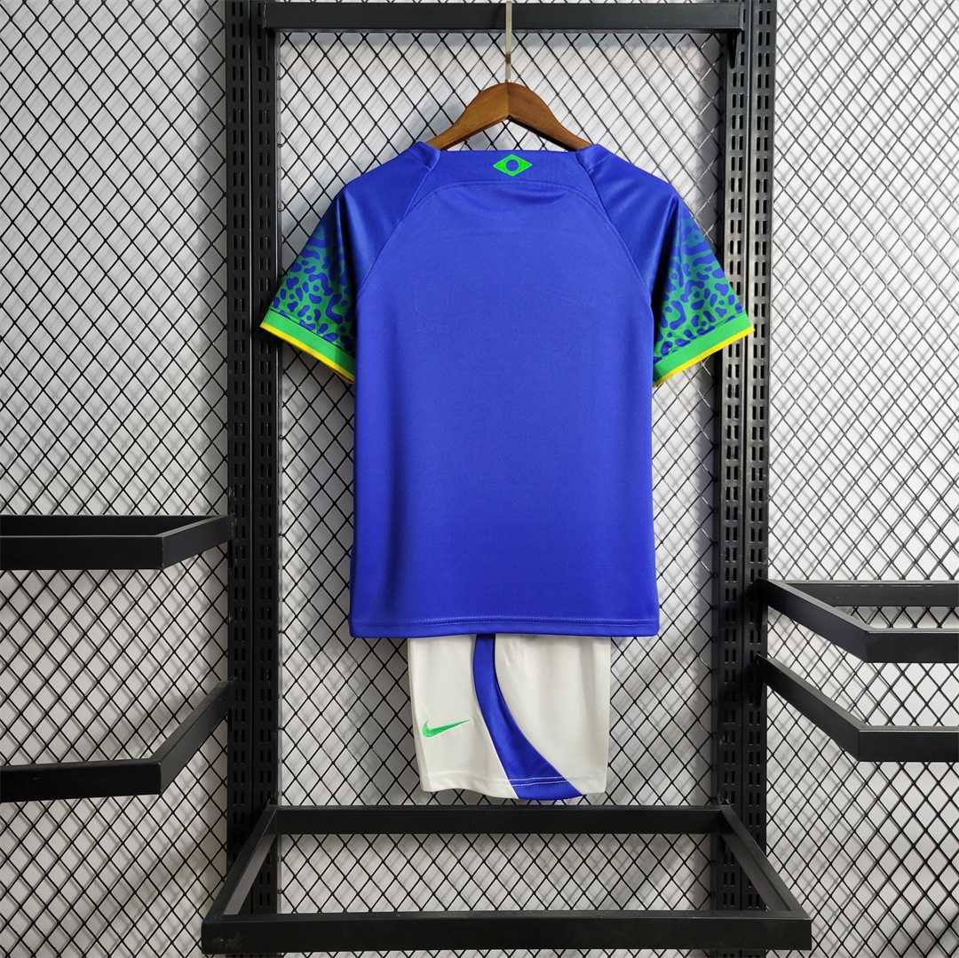 Brazil Away Retro Kids Kit 2022