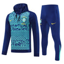 Mens Brazil Hoodie Sweatshirt + Pants Training Suit Navy Green-Patterns 2025