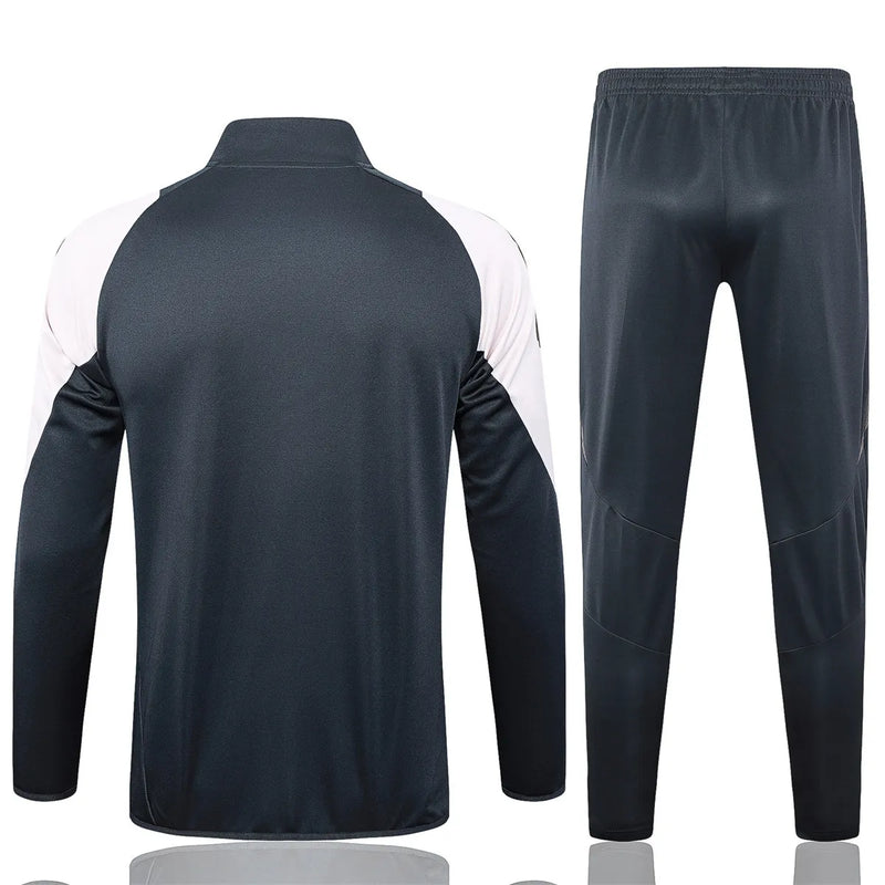 Mens Real Madrid Jacket + Pants Training Suit Grey 2024/25