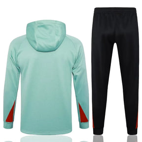 Mens Liverpool Hoodie Sweatshirt + Pants Training Suit Light Green 2024/25
