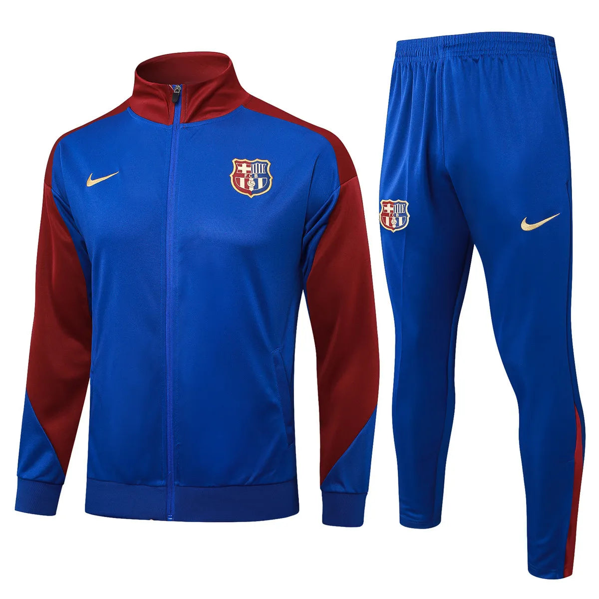 Mens Barcelona Jacket + Pants Training Suit Blue 2024/25