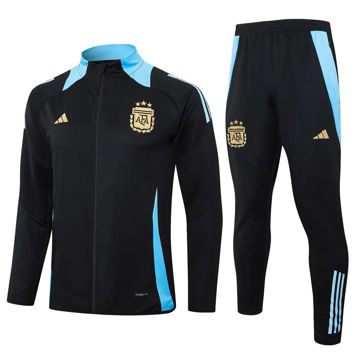Mens Argentina Jacket + Pants Training Suit Black 2024