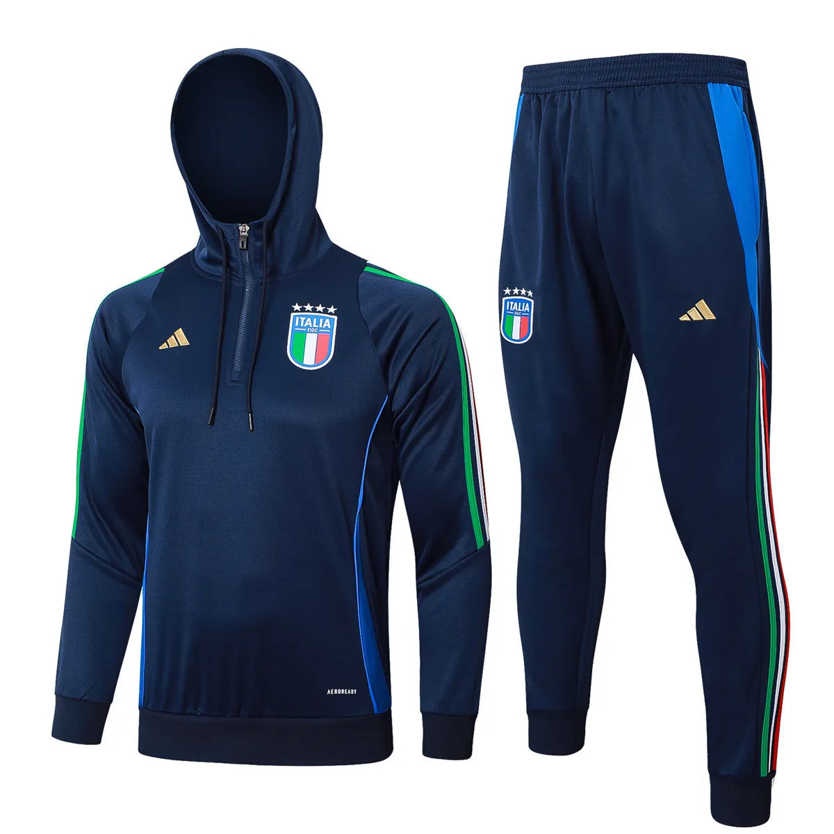 Mens Italy Hoodie Sweatshirt + Pants Training Suit Royal 2024