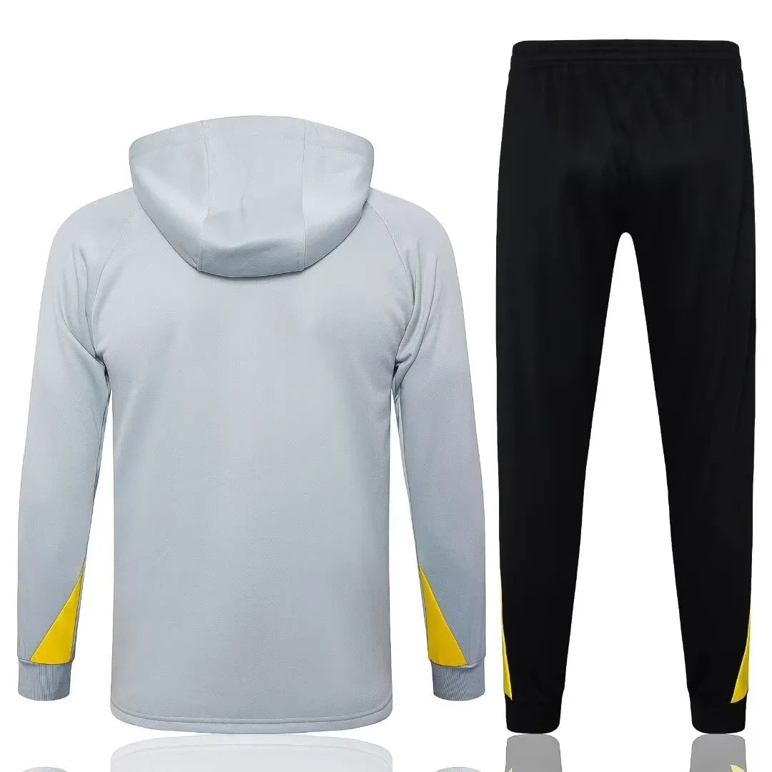Mens Liverpool Hoodie Sweatshirt + Pants Training Suit Light Grey 2024/25