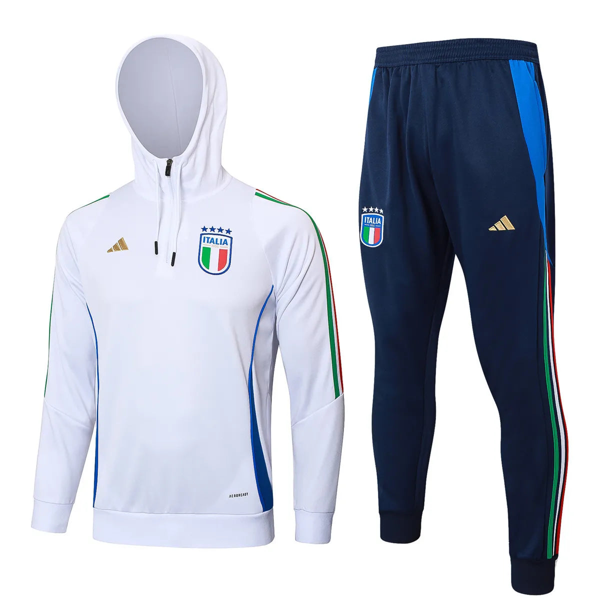 Mens Italy Hoodie Sweatshirt + Pants Training Suit White 2024