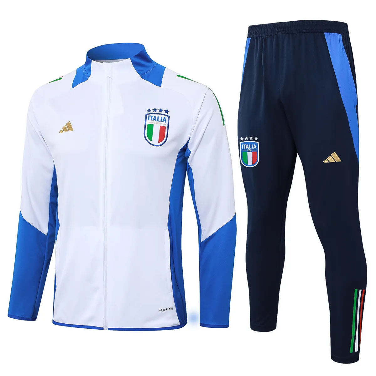 Mens Italy Jacket + Pants Training Suit White 2024