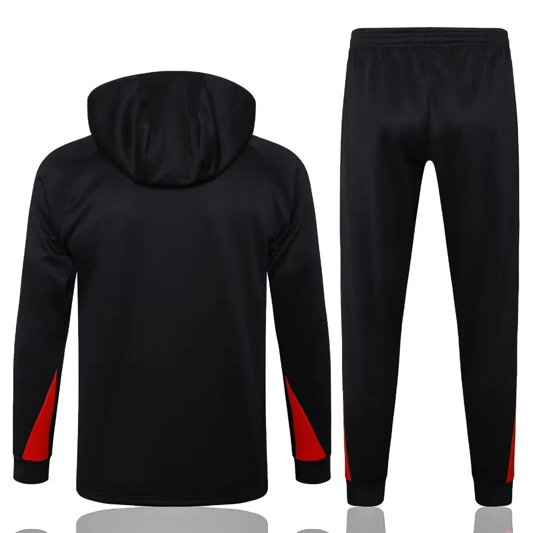 Mens Liverpool Hoodie Sweatshirt + Pants Training Suit Black 2024/25