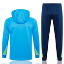 Mens Brazil Hoodie Sweatshirt + Pants Training Suit Blue 2024