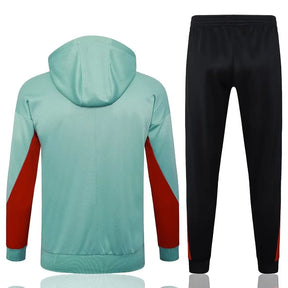 Mens Liverpool Hoodie Jacket + Pants Training Suit Light Green 2024/25