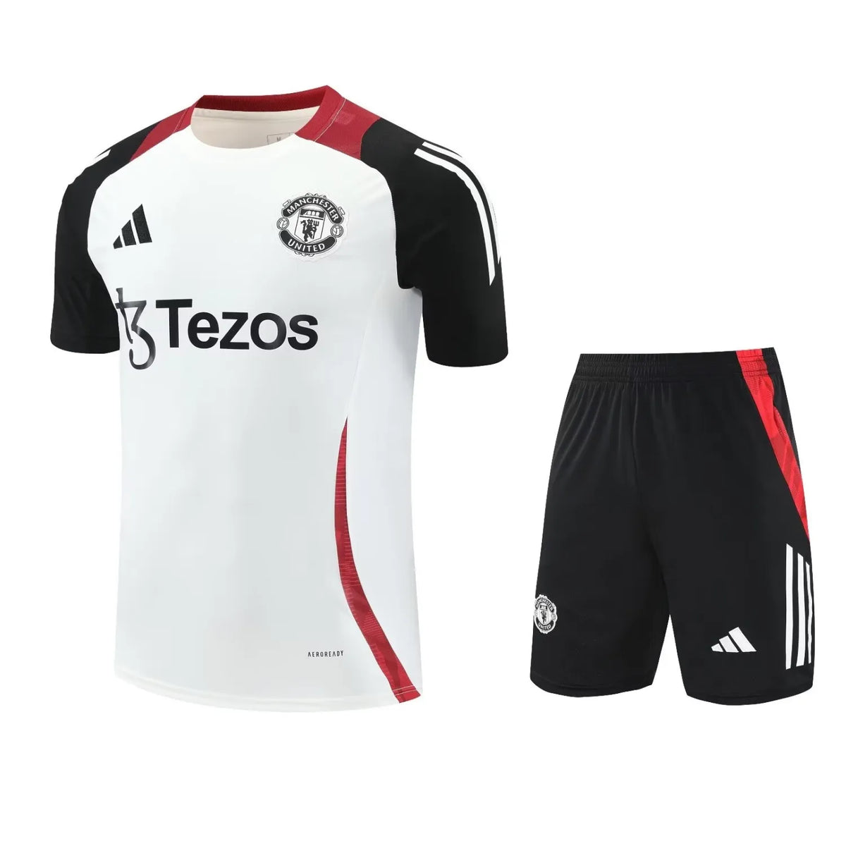 Mens Manchester United Short Training Suit White 2024/25