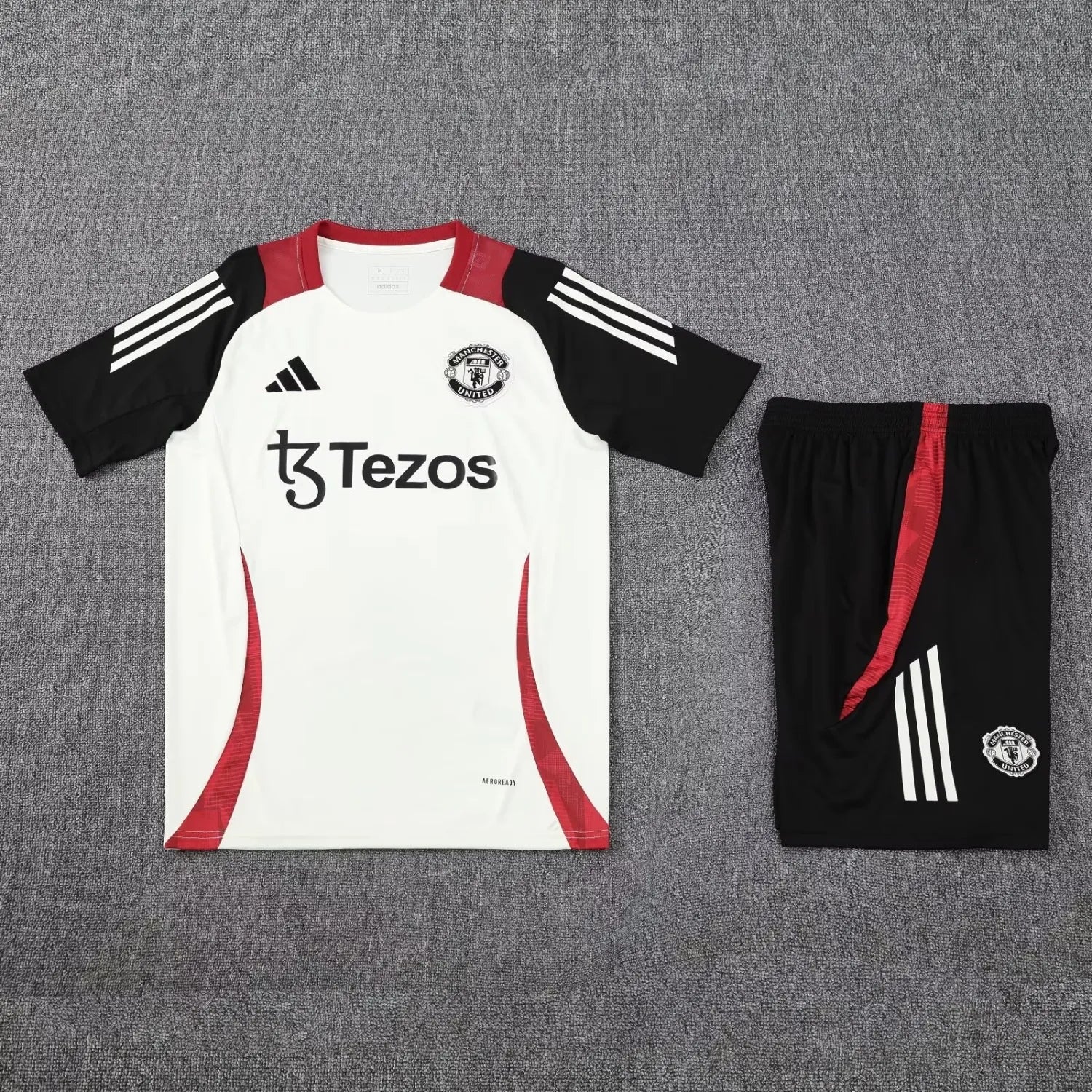 Mens Manchester United Short Training Suit White 2024/25