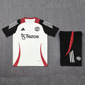 Mens Manchester United Short Training Suit White 2024/25