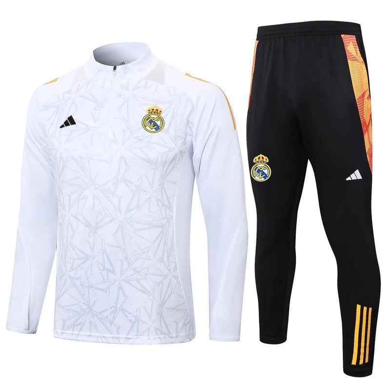 Mens Real Madrid Training Suit White Patten 2024/25