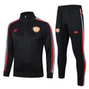 Mens Manchester United Jacket + Pants Training Suit Black 2024/25