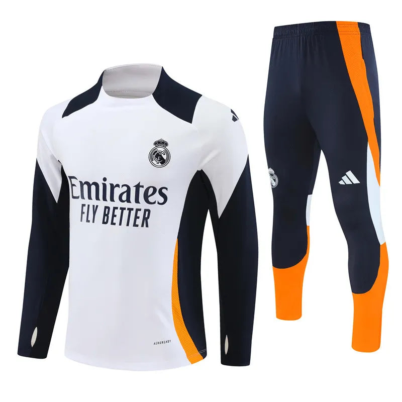 Mens Real Madrid Training Suit White 2024/25