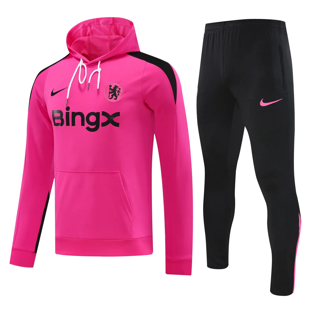 Mens Chelsea Hoodie Sweatshirt + Pants Training Suit Pink 2024/25