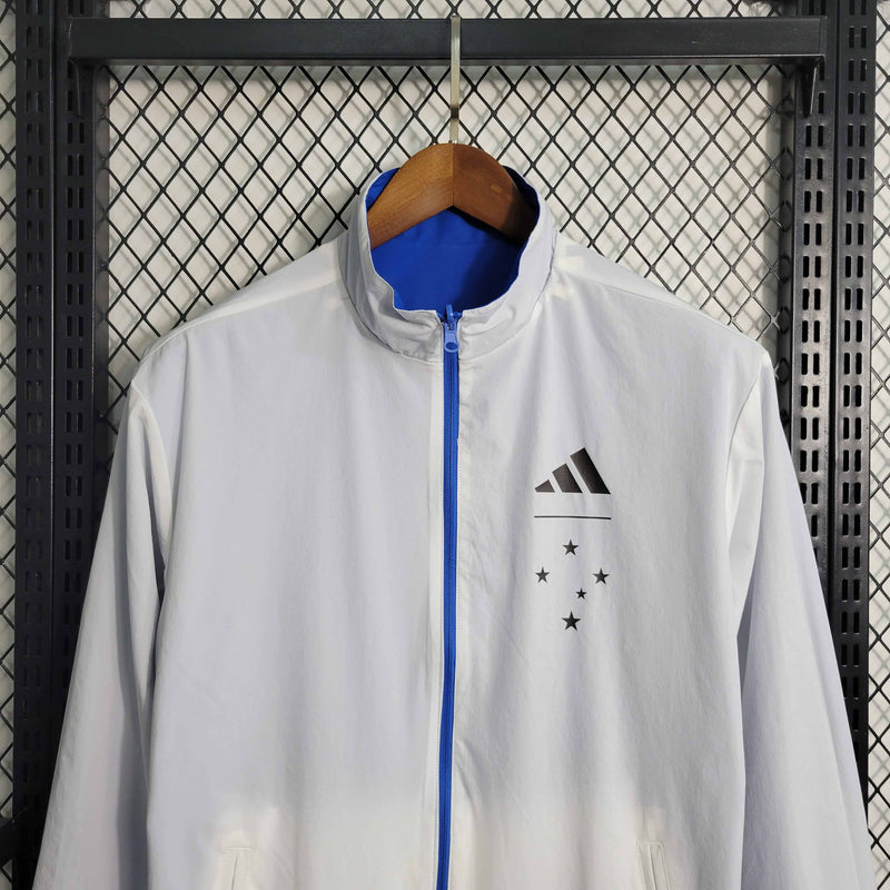 Cruzeiro Reversible Windbreaker Jacket Blue and White