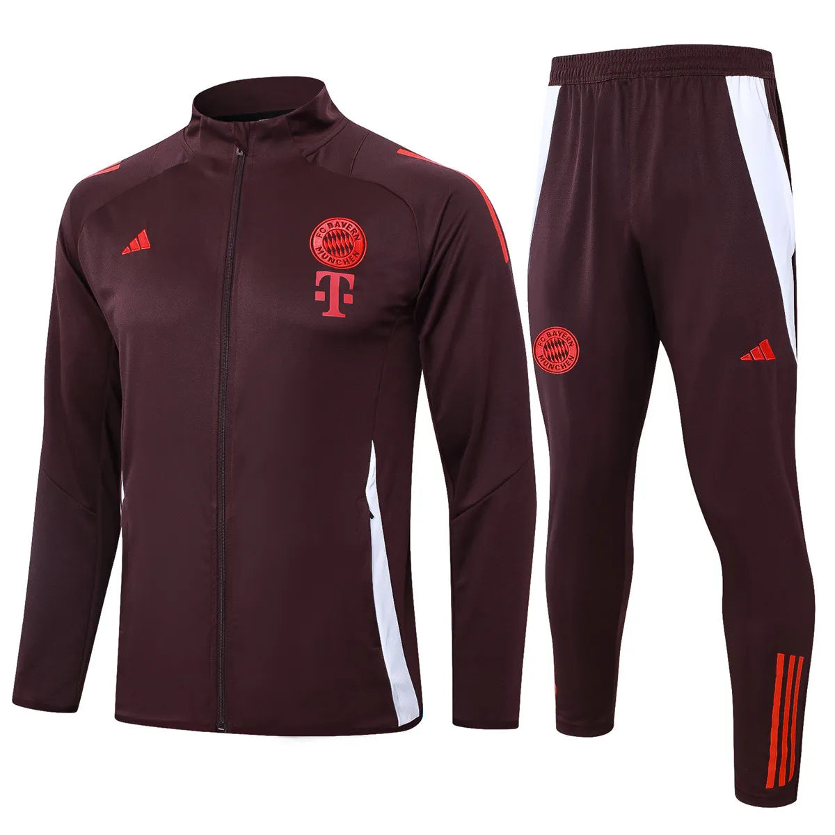 Mens Bayern Munich Jacket + Pants Training Suit Burgundy 2024/25
