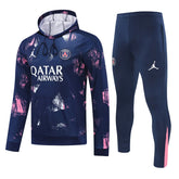Mens PSG x Jordan Hoodie Sweatshirt + Pants Training Suit Royal Patterns 2024/25