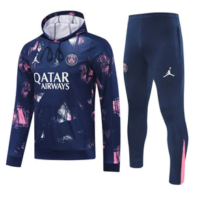 Mens PSG x Jordan Hoodie Sweatshirt + Pants Training Suit Royal Patterns 2024/25