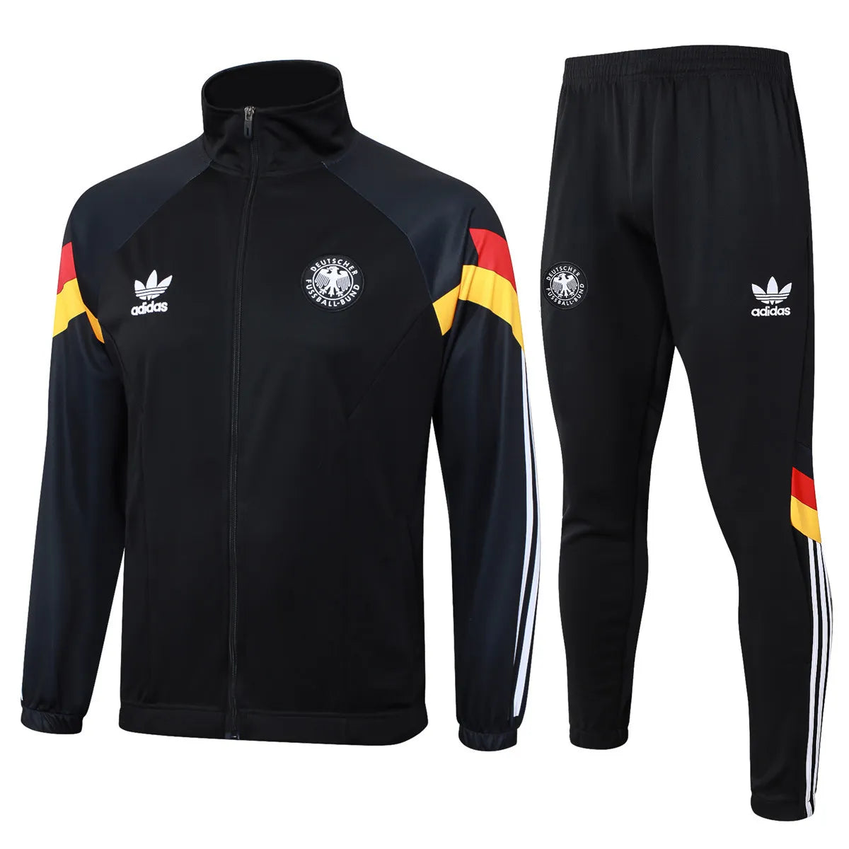 Mens Germany Jacket + Pants Training Suit Black 2024