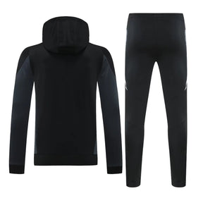Mens Manchester United Hoodie Sweatshirt + Pants Training Suit Black 2024/25