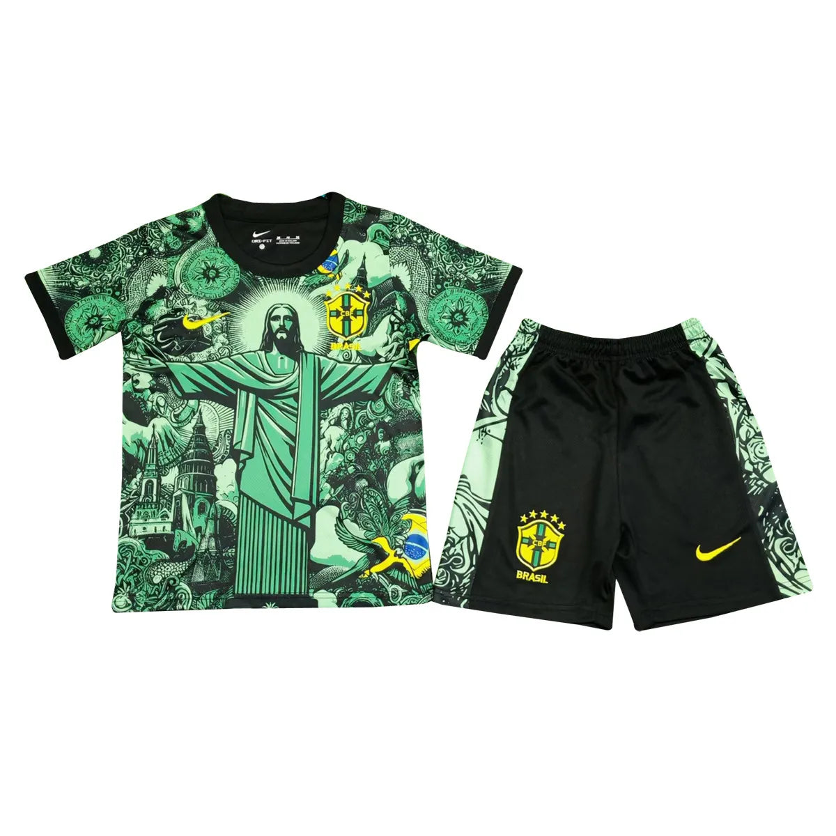 Brazil Special Edition Kit Kids - Cristo Redentor Green