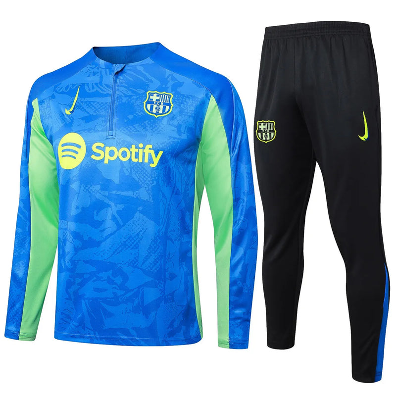 Mens Barcelona Training Suit Green - Blue 2024/25