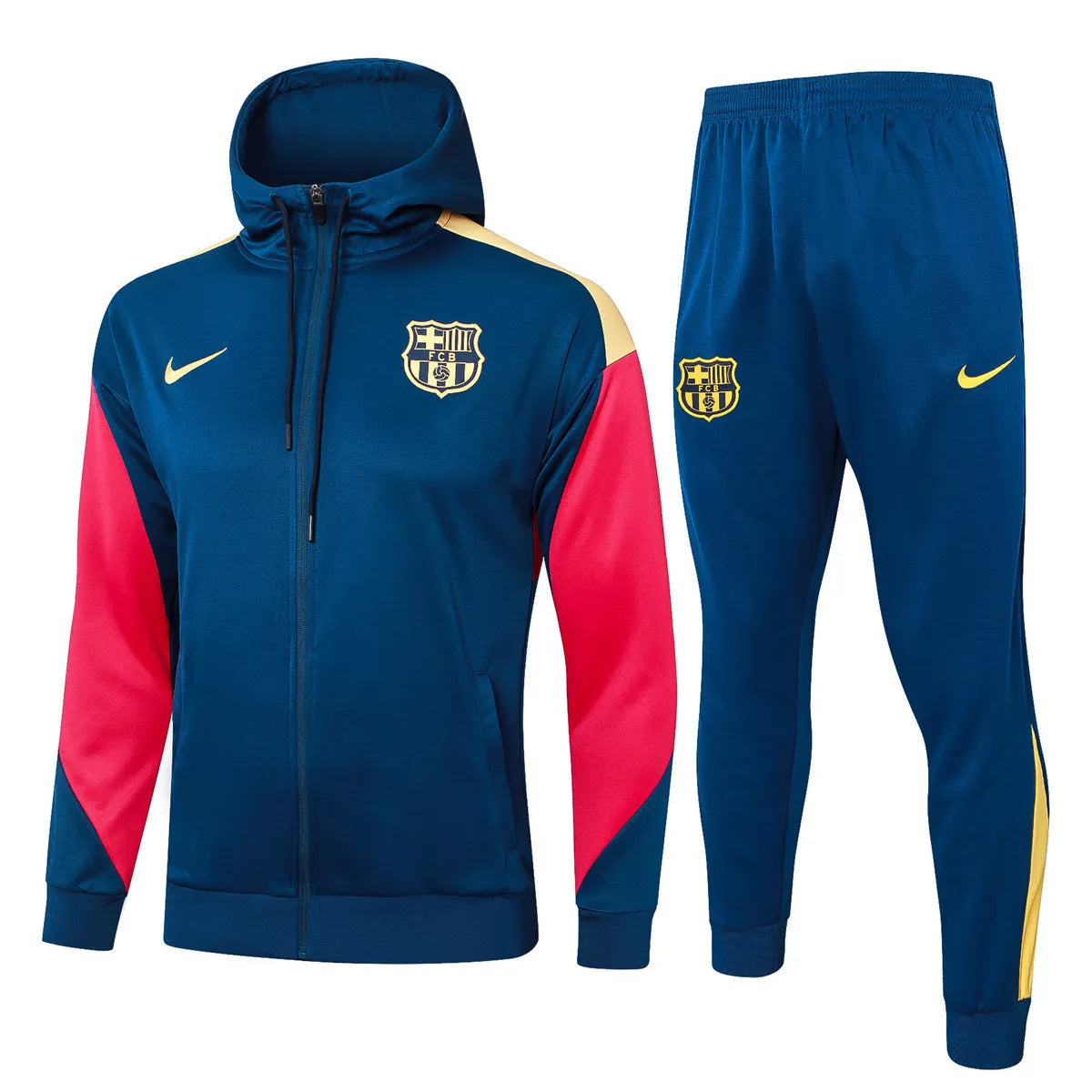 Mens Barcelona Hoodie Jacket + Pants Training Suit Royal 2024/25