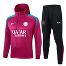Mens PSG Hoodie Sweatshirt + Pants Training Suit Purple 2024